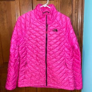 Bright Pink North Face Jacket - Large